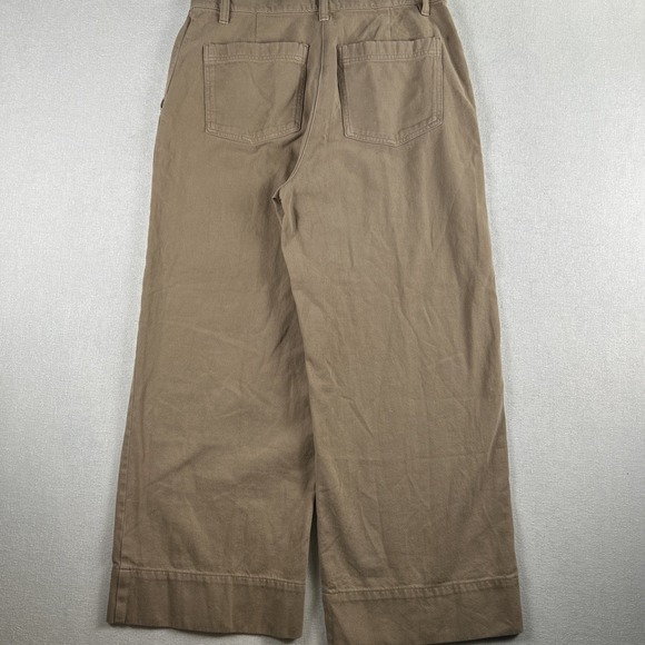 Eileen Fisher Wide Leg Stretch Denim Pants Khaki Women's S Organic Cotton - Picture 10 of 12